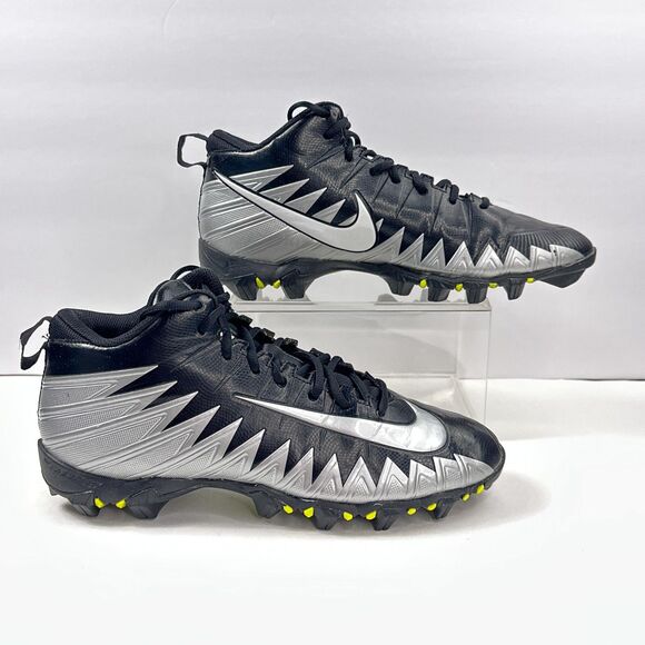 Nike Football Cleats Alpha Menace Shoes Mens 11 Black Silver Mid 878122-001 main image 7